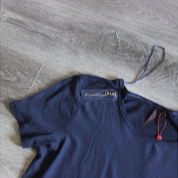 Christopher & Banks Forever Scarlett Asymmetric Short Sleeve Blouse-Blue-Size M - Picture 2 of 5